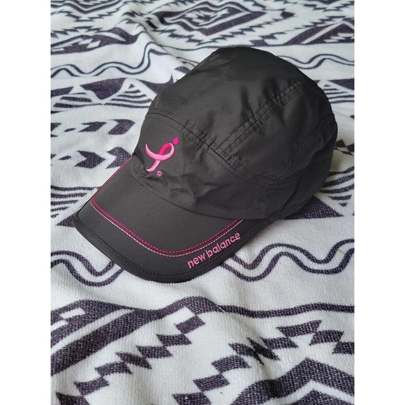 Breast Cancer Awareness Pink Ribbon Running Hat By New Balance. OSFA. Black - Picture 1 of 6